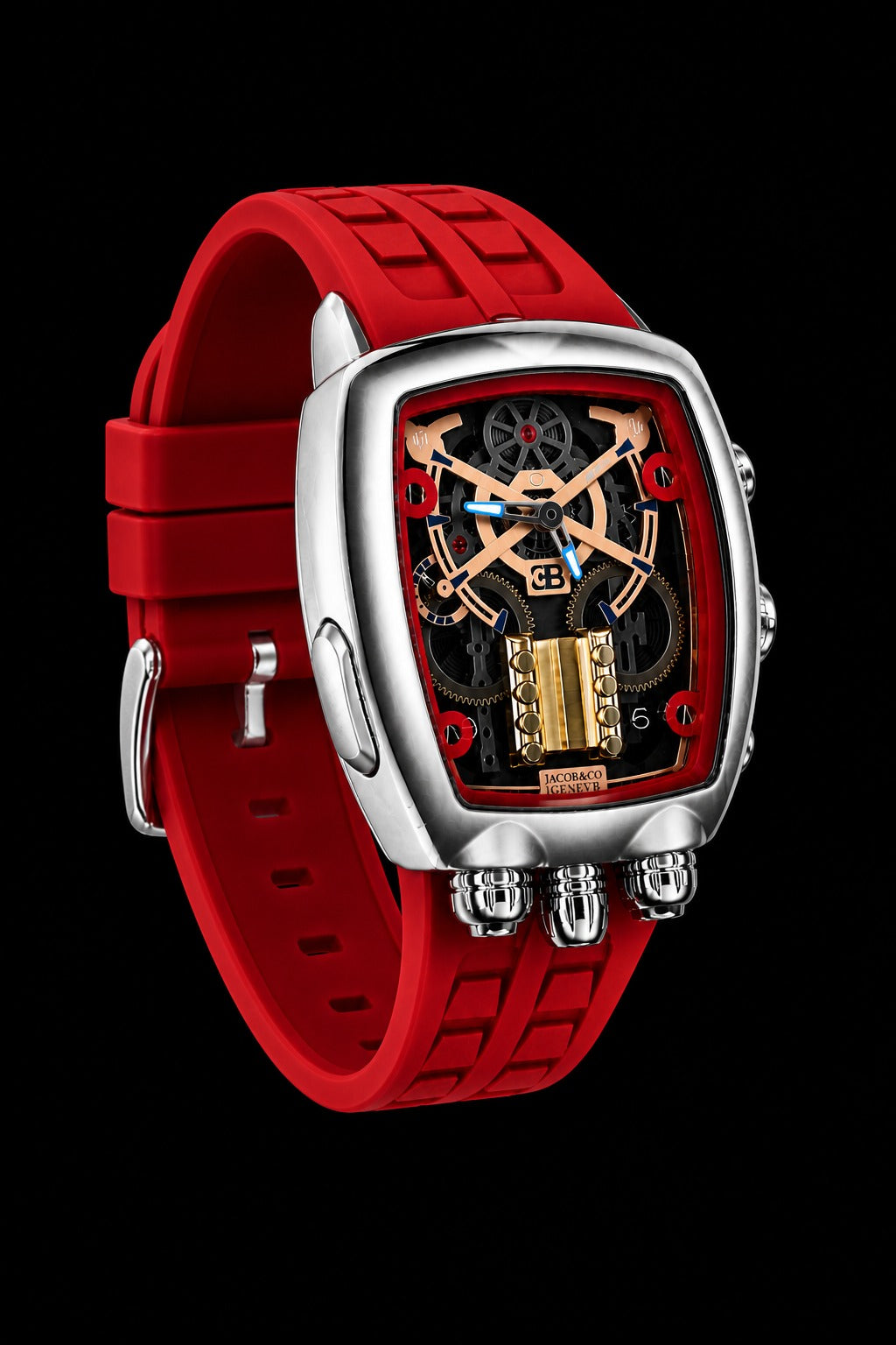 Bugatti Skeleton Sports Watch – Black & Red Edition
