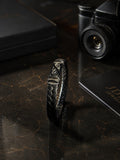 ENCLAVE Premium Braided Leather Bracelet with Infinity Clasp for Men