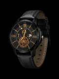 Etron Black Skeleton Dial Men's Watch