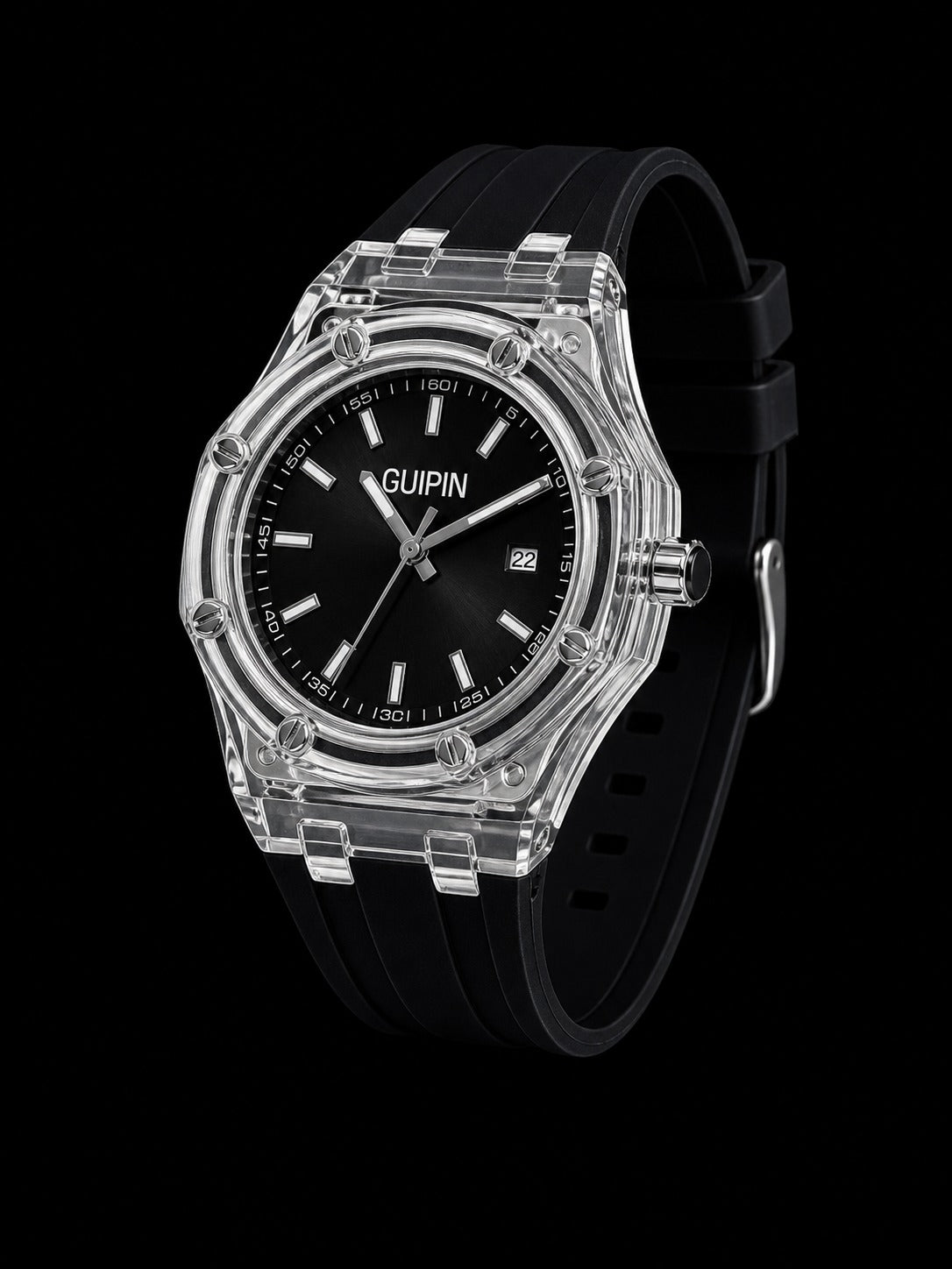 Gupin Sleek Modern Watch – Black Dial Edition