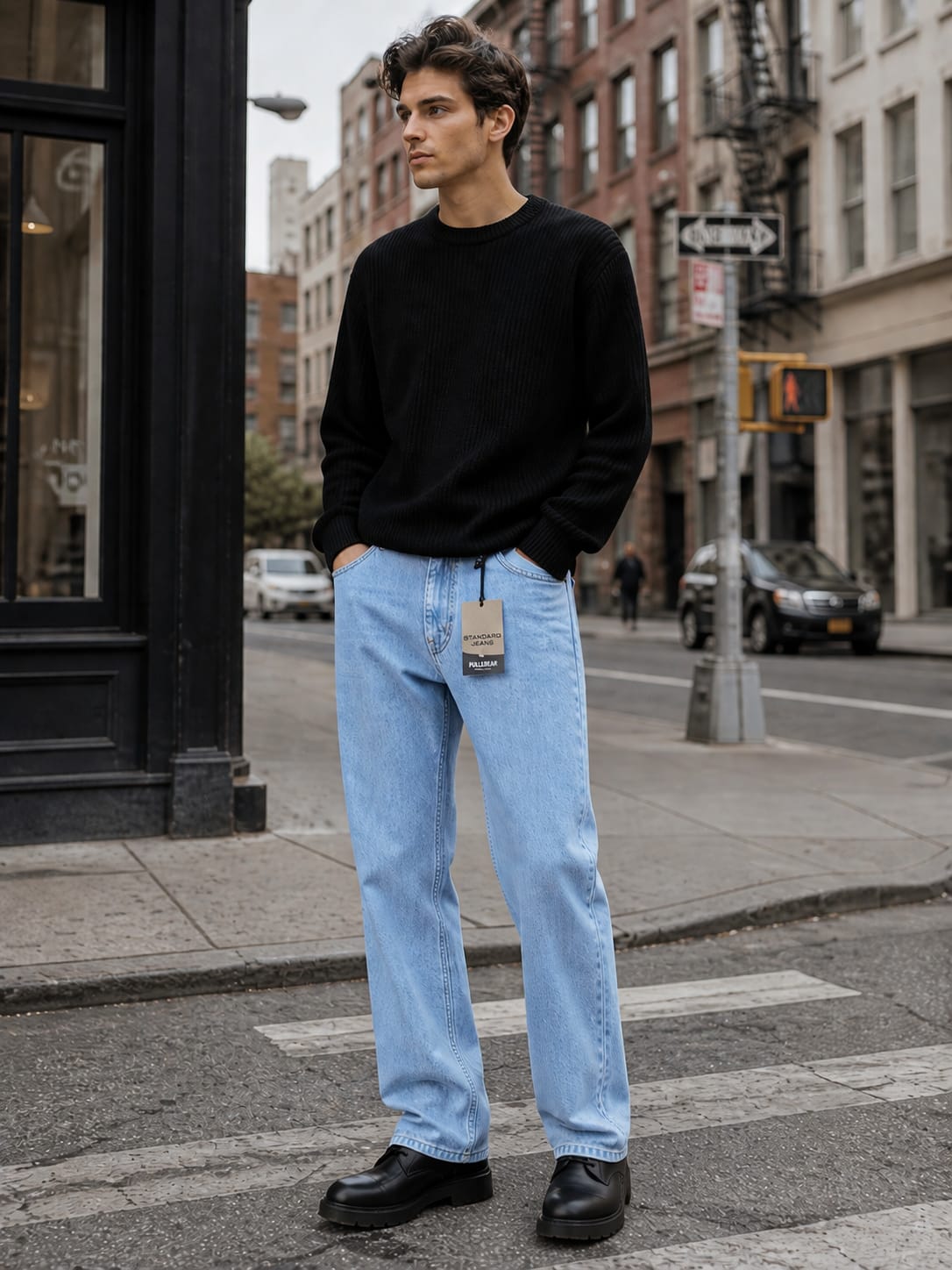 Pull&Bear Light Blue Baggy Fit Jeans