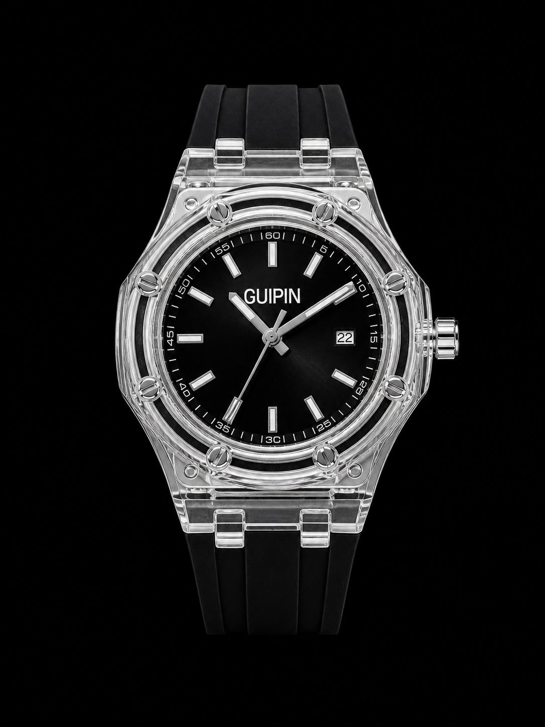 Gupin Sleek Modern Watch – Black Dial Edition