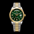 Rolex Day-Date Green Dial Two-Tone Watch (AAA Copy)