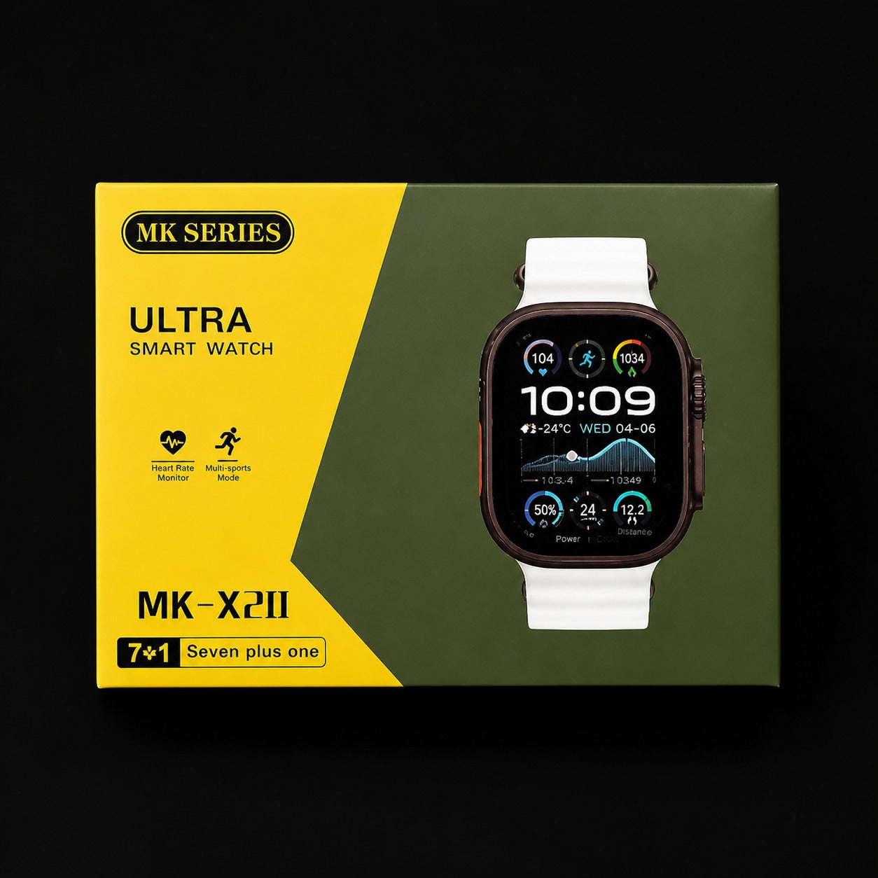 MK Series X20 Ultra Smart Watch – 7-in-1 Multi Strap Premium Fitness Smartwatch