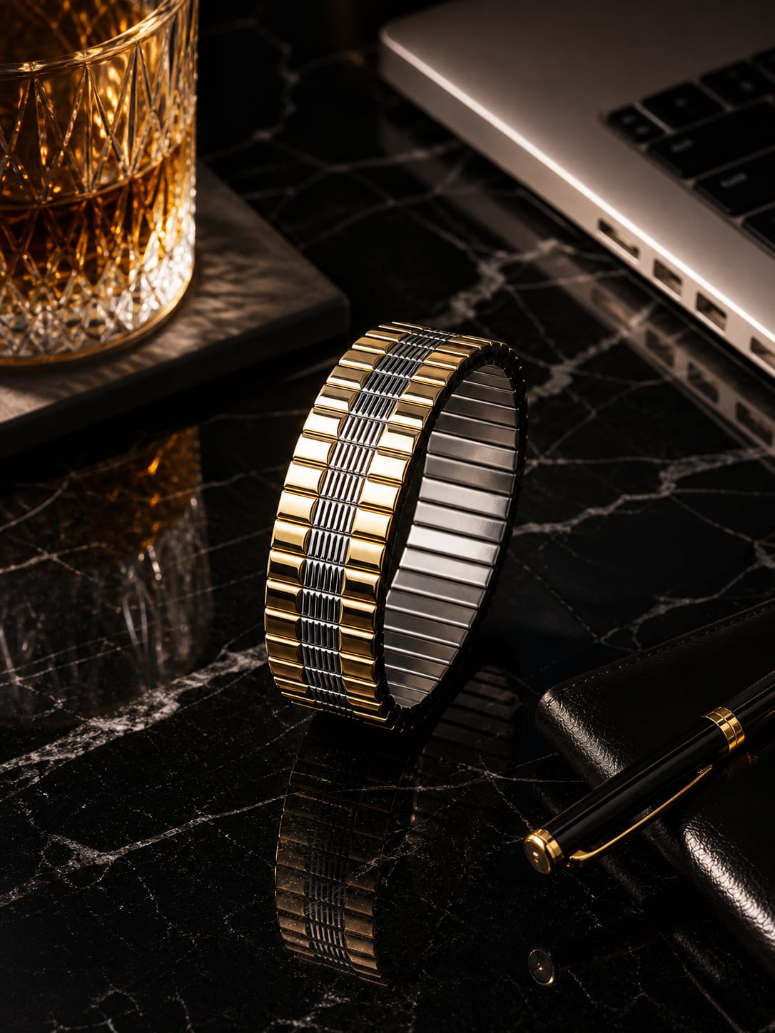 ENCLAVE Strechable Two-Tone Designer Bracelet