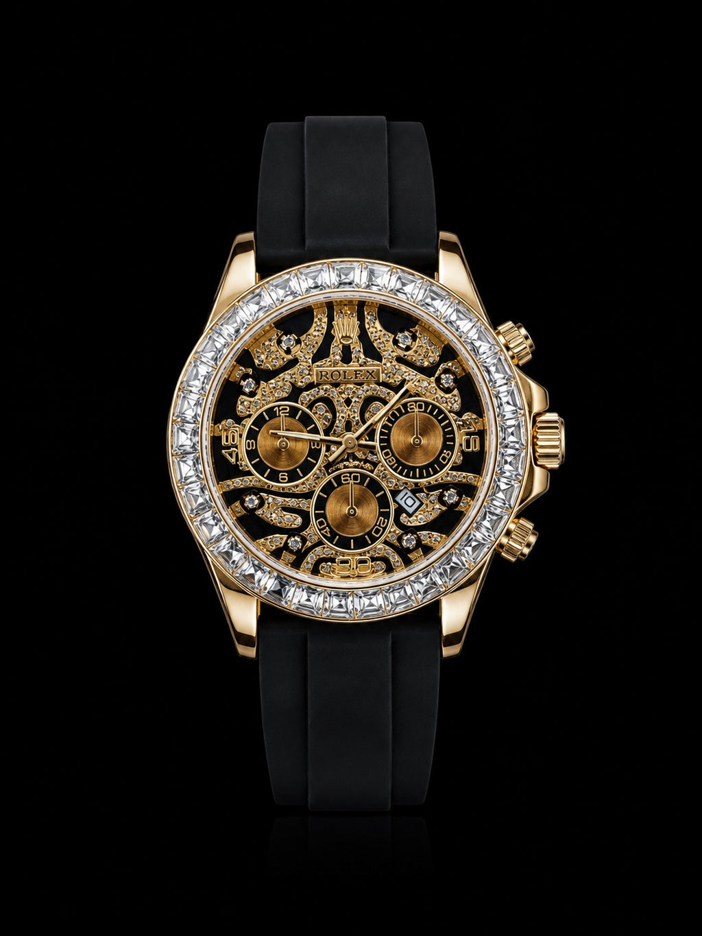 Rolex DateJust Rainbow – Black Strap Edition - Gold & Rosegold