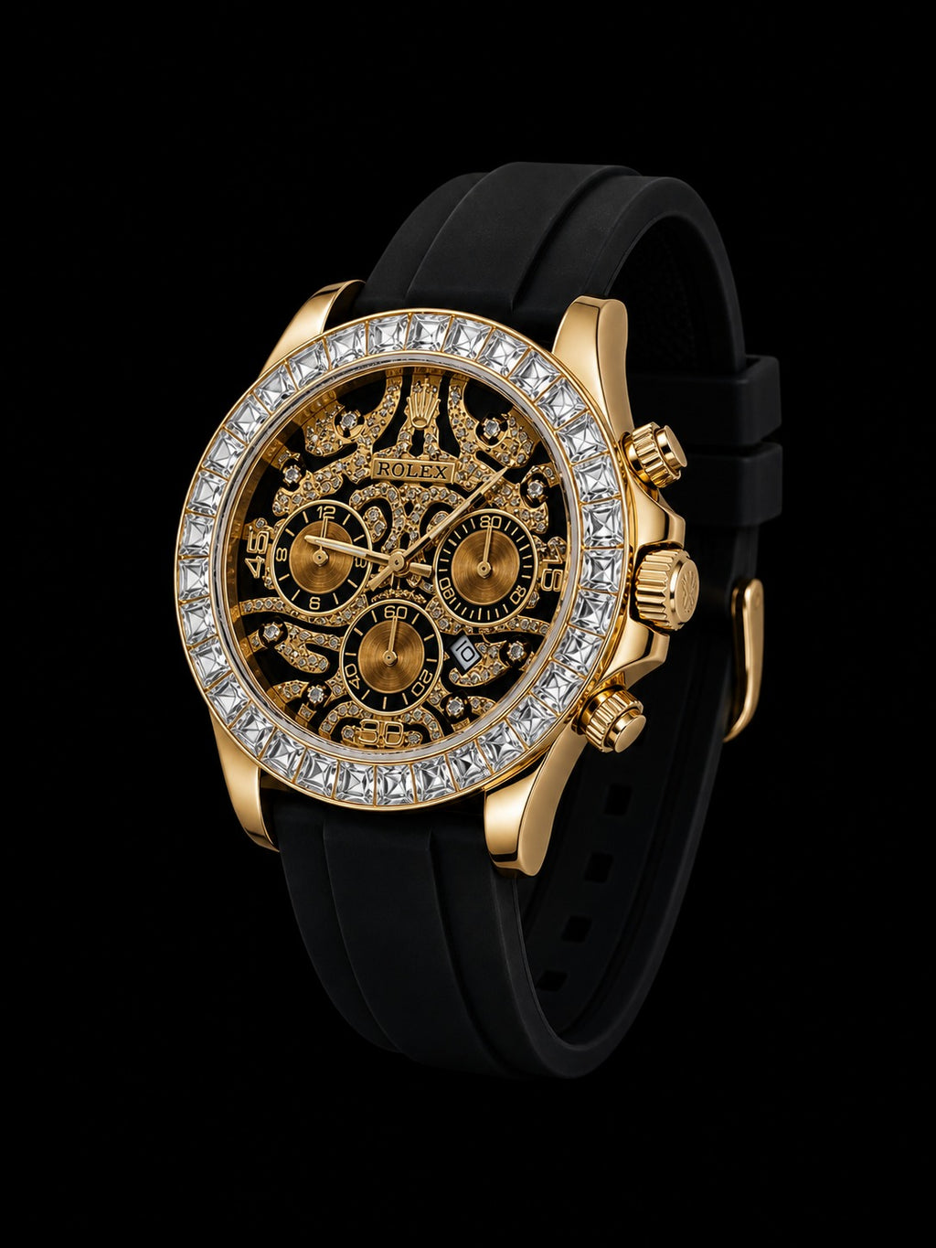 Rolex DateJust Rainbow – Black Strap Edition - Gold & Rosegold