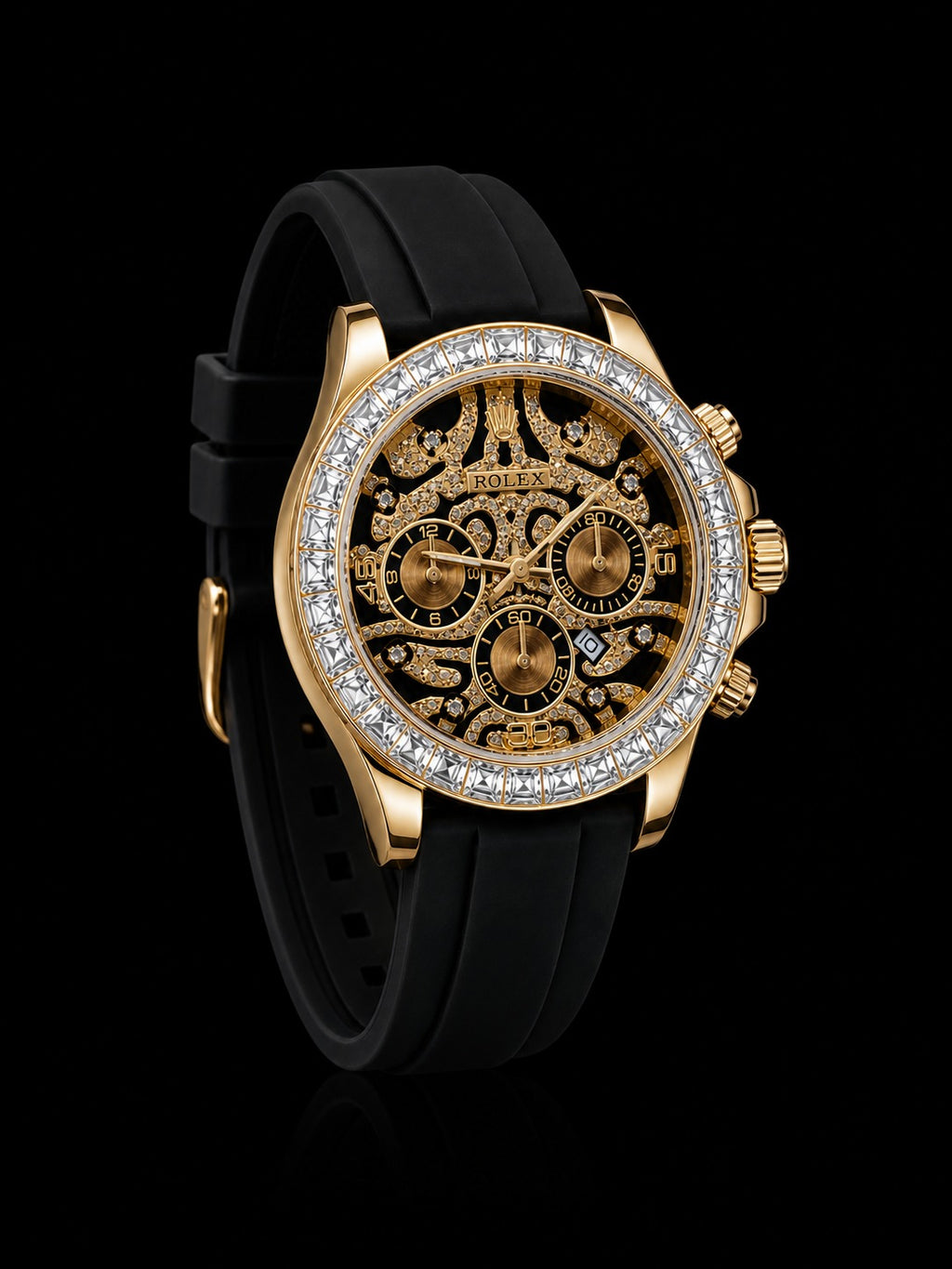 Rolex DateJust Rainbow – Black Strap Edition - Gold & Rosegold