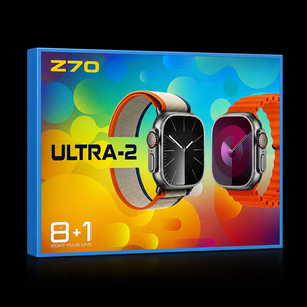 Z70 Ultra-2 Smart Watch 8+1 Combo – Bluetooth Calling & 8 Straps Set