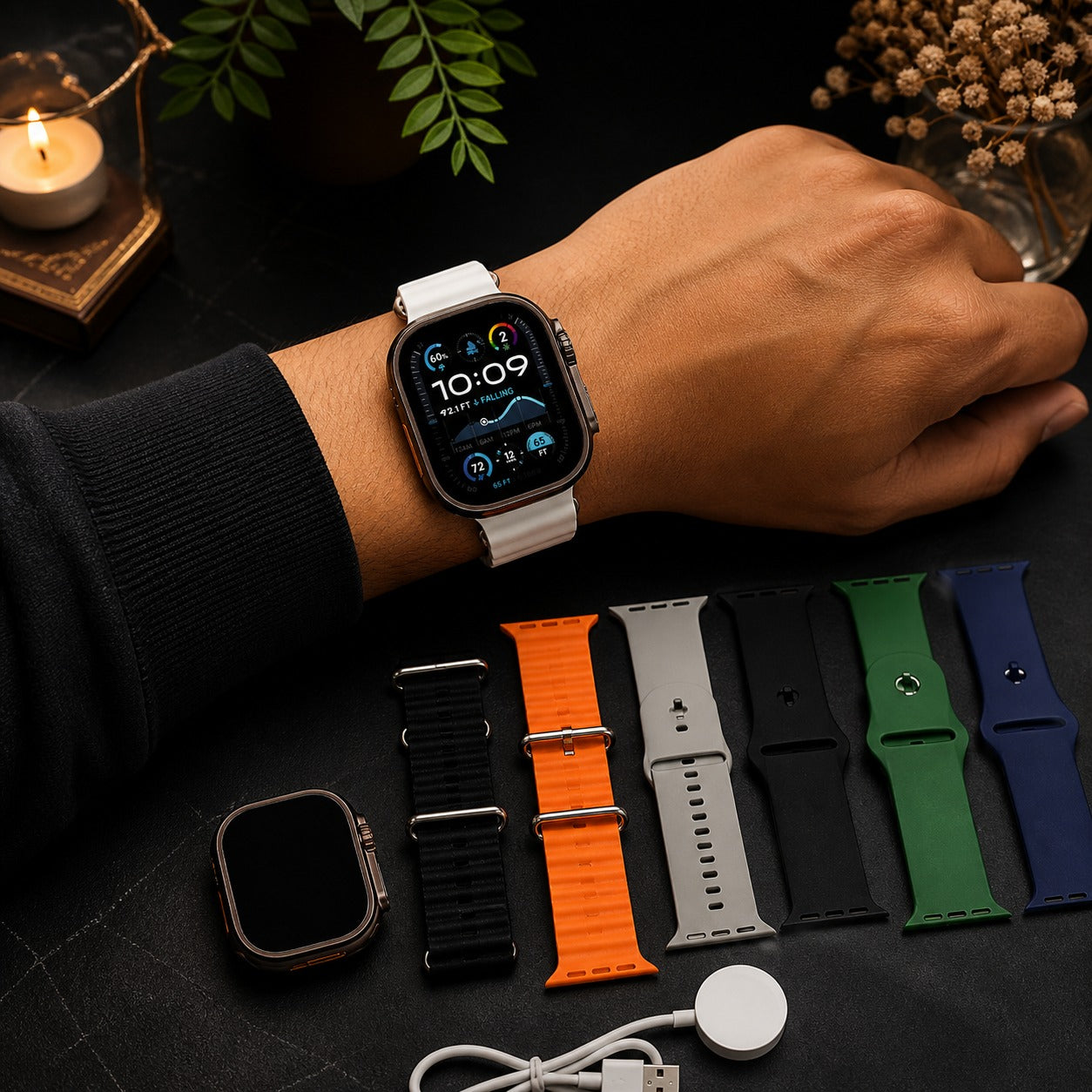 MK Series X20 Ultra Smart Watch – 7-in-1 Multi Strap Premium Fitness Smartwatch