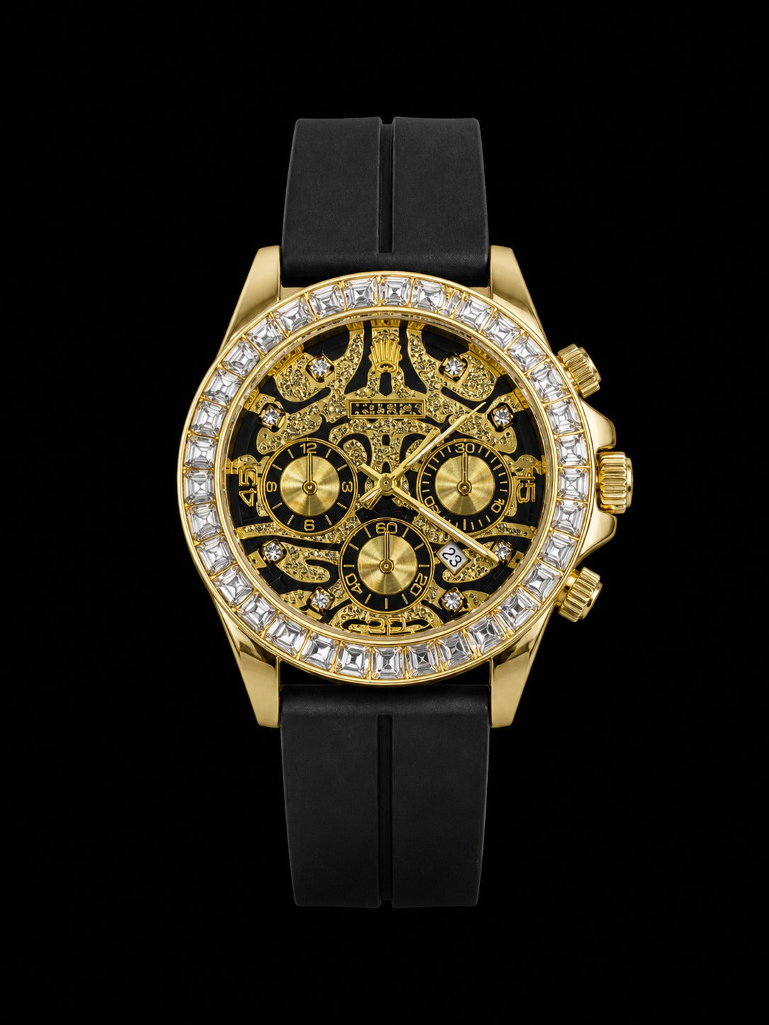 Rolex DateJust Rainbow – Black Strap Edition - Gold & Rosegold