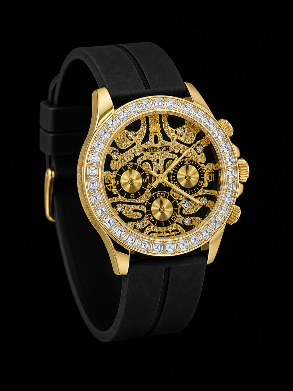 Rolex DateJust Rainbow – Black Strap Edition - Gold & Rosegold