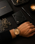 TOMI Classic Series T-02 Premium Round Dial Watch – Gold Black Edition