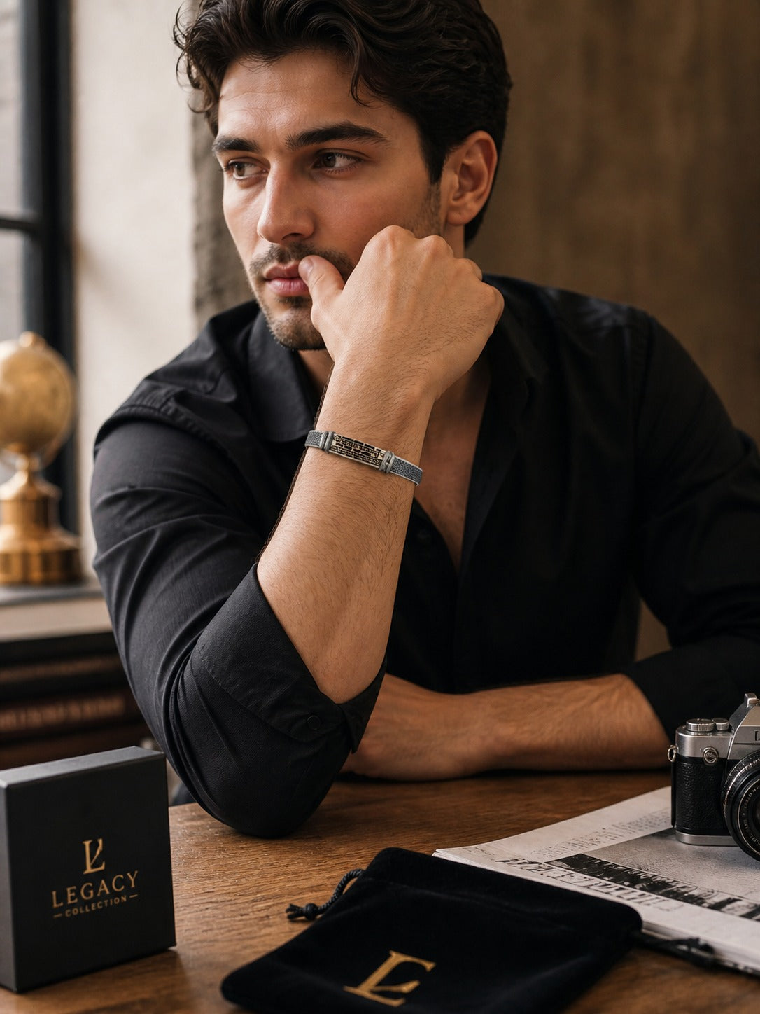 Premium Woven Steel Bracelet – Modern Minimalist Men’s Accessory
