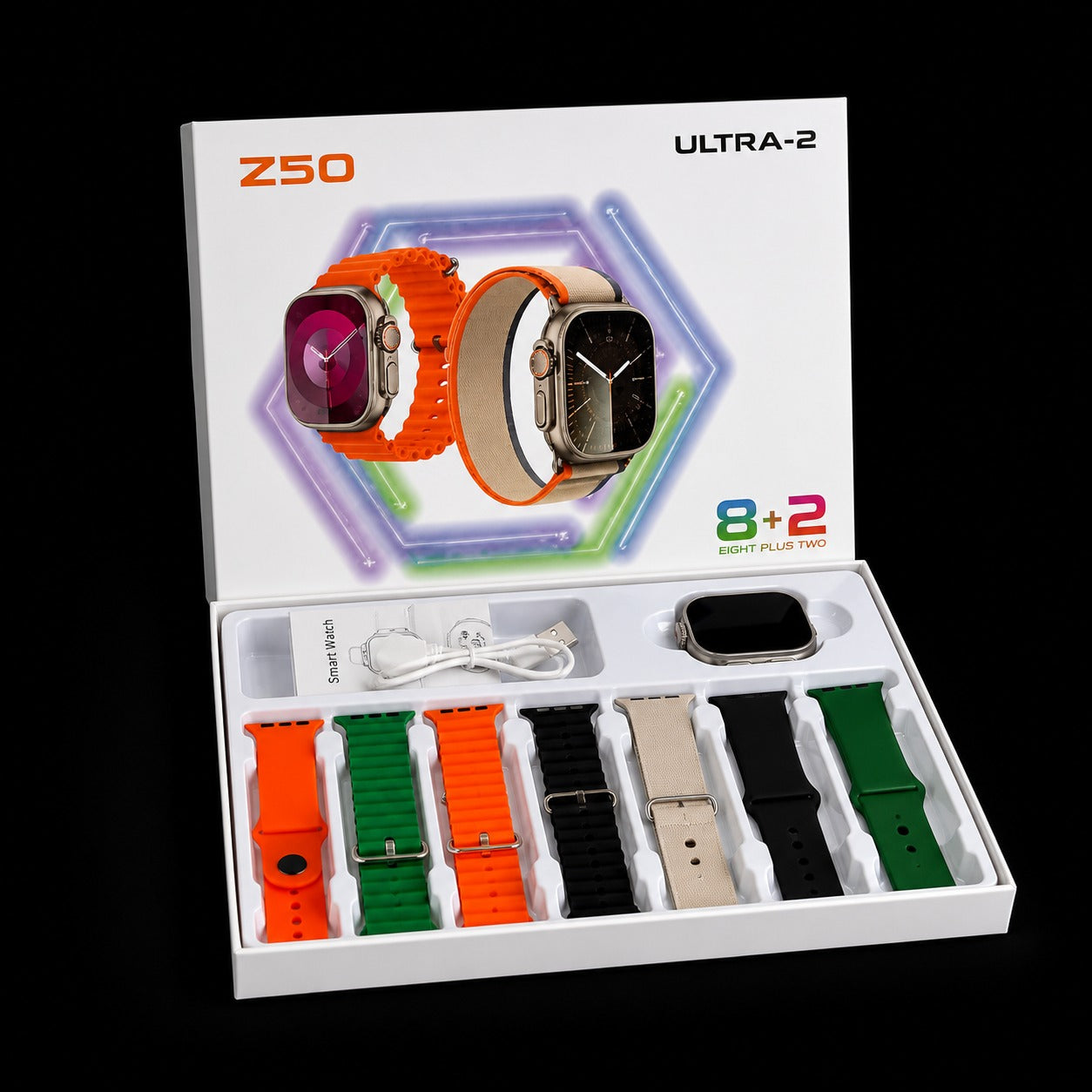 Z50 Ultra-2 Smartwatch with Bluetooth Calling, 2.01” HD Display, 8+2 Strap Combo, Fitness Tracker Watch