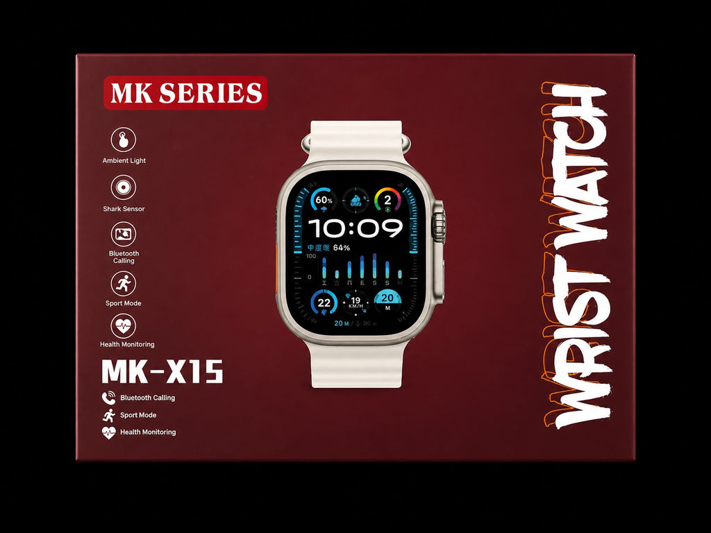 MK Series MK-X15 Smart Watch with Multiple Straps – HD Display Bluetooth Calling Fitness Tracker